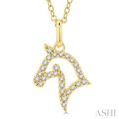 ASHI Horse Petite Diamond Fashion Pendant 642G8PPTSPDYG