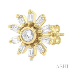 ASHI Petite Baguette Diamond Fashion Earrings 642J6PPTGERYG