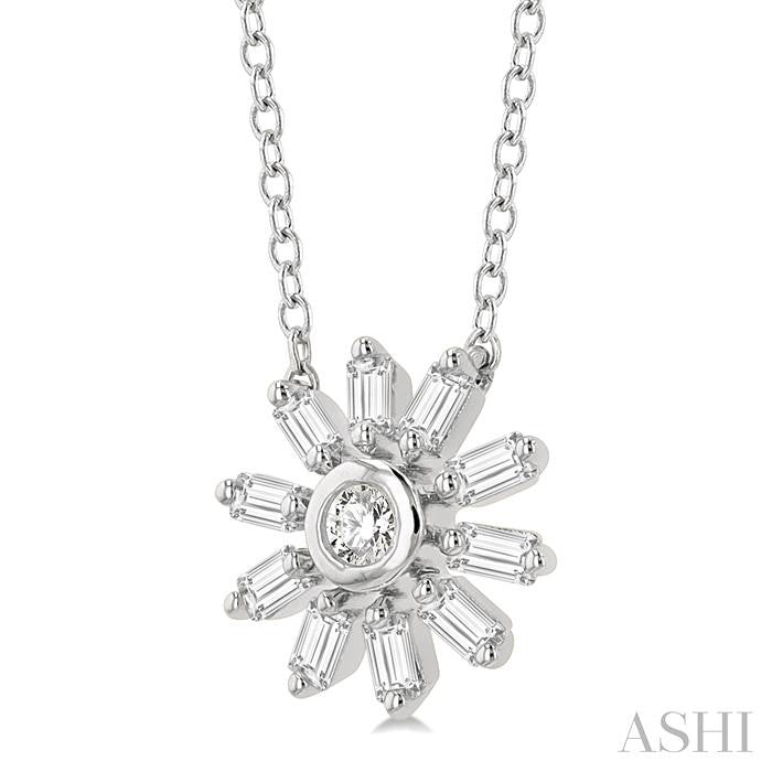 ASHI Petite Baguette Diamond Fashion Pendant 642J8PPTGPDWG