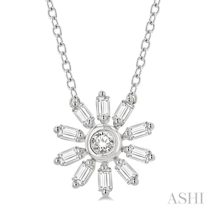 ASHI Petite Baguette Diamond Fashion Pendant 642J8PPTGPDWG