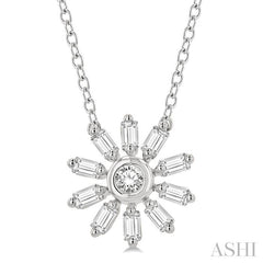 ASHI Petite Baguette Diamond Fashion Pendant 642J8PPTGPDWG