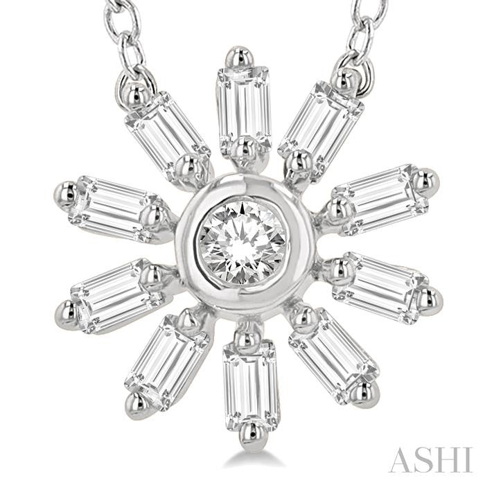 ASHI Petite Baguette Diamond Fashion Pendant 642J8PPTGPDWG