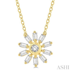 ASHI Petite Baguette Diamond Fashion Pendant 642J8PPTGPDYG