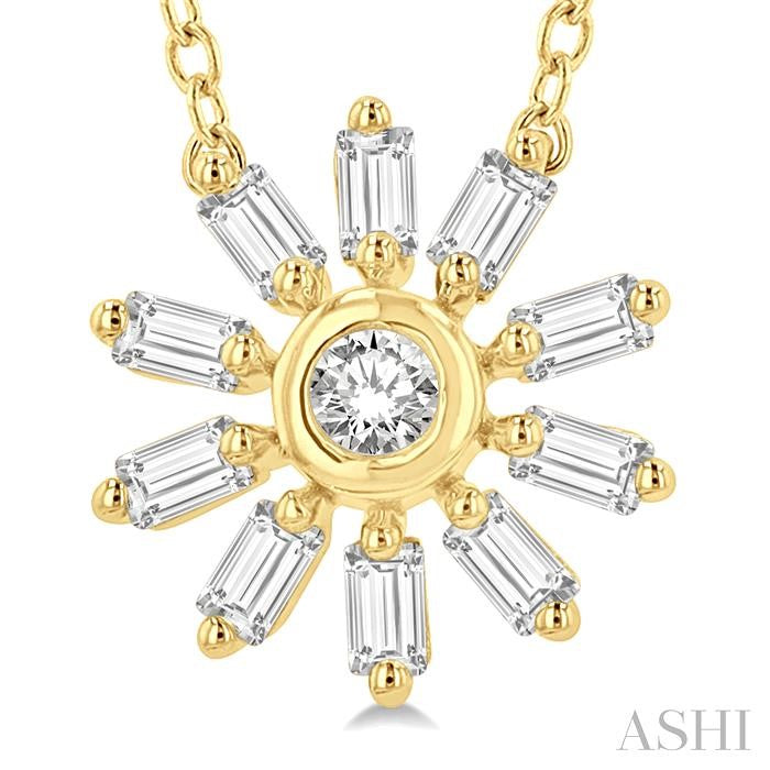 ASHI Petite Baguette Diamond Fashion Pendant 642J8PPTGPDYG