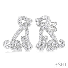 ASHI Dog Petite Diamond Fashion Earrings 642K7PPTSERWG