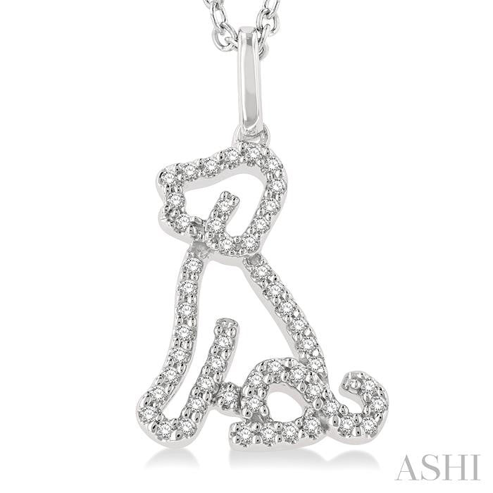 ASHI Dog Petite Diamond Fashion Pendant 642K8PPTSPDWG
