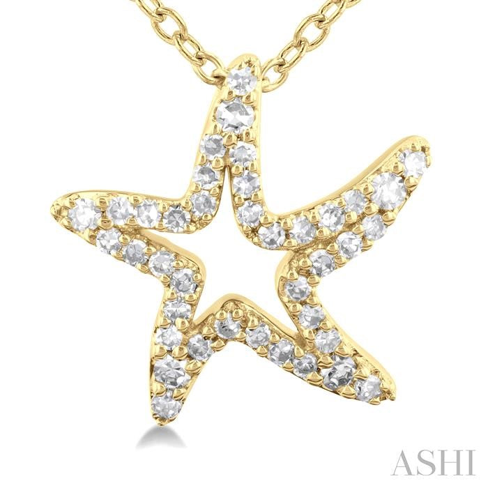 ASHI Starfish Petite Diamond Fashion Pendant 642Q8PPTSPDYG