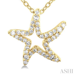 ASHI Starfish Petite Diamond Fashion Pendant 642Q8PPTSPDYG