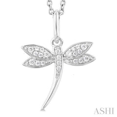 ASHI Dragonfly Petite Diamond Fashion Pendant 642R8PPTSPDWG