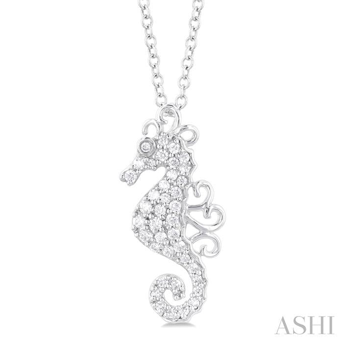 ASHI Seahorse Petite Diamond Fashion Pendant 642S8PPTSPDWG