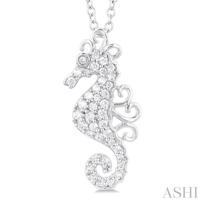 ASHI Seahorse Petite Diamond Fashion Pendant 642S8PPTSPDWG