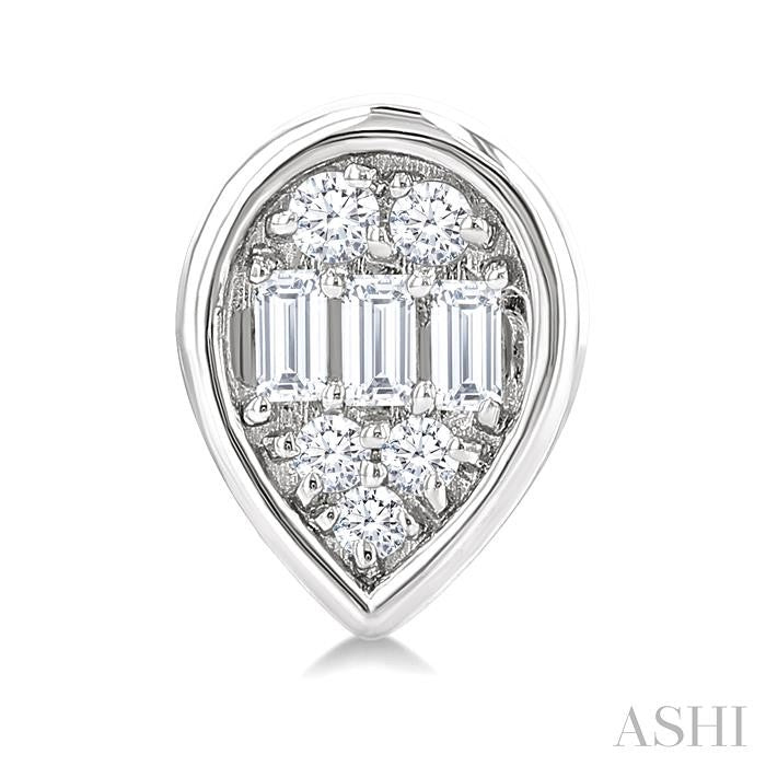 ASHI Pear Shape Bezel Set Petite Fusion Diamond Fashion Earrings 642T7PPTGERWG-PR