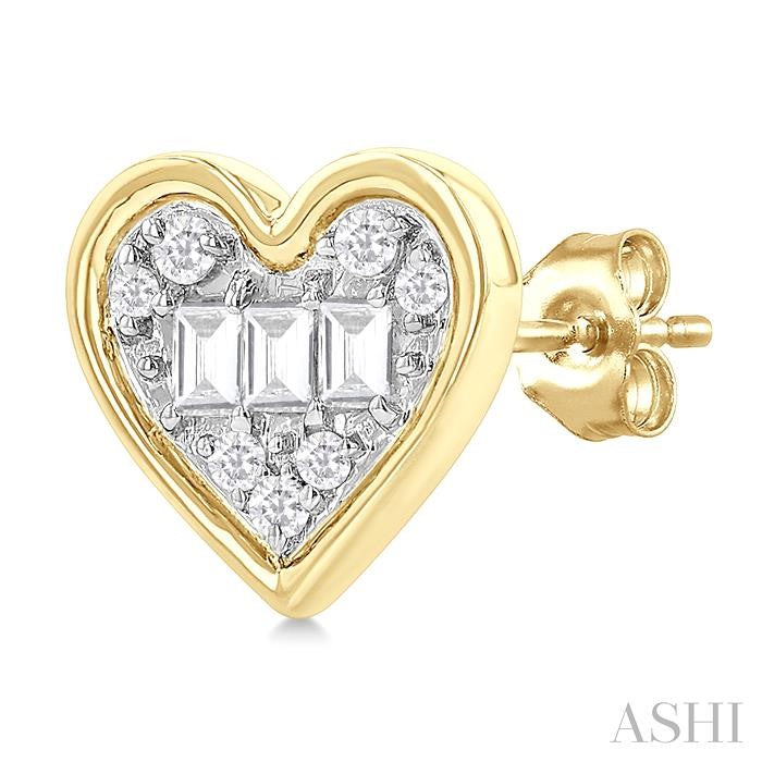ASHI Heart Shape Bezel Set Petite Fusion Diamond Fashion Earrings 642T7PPTGERYG-HT