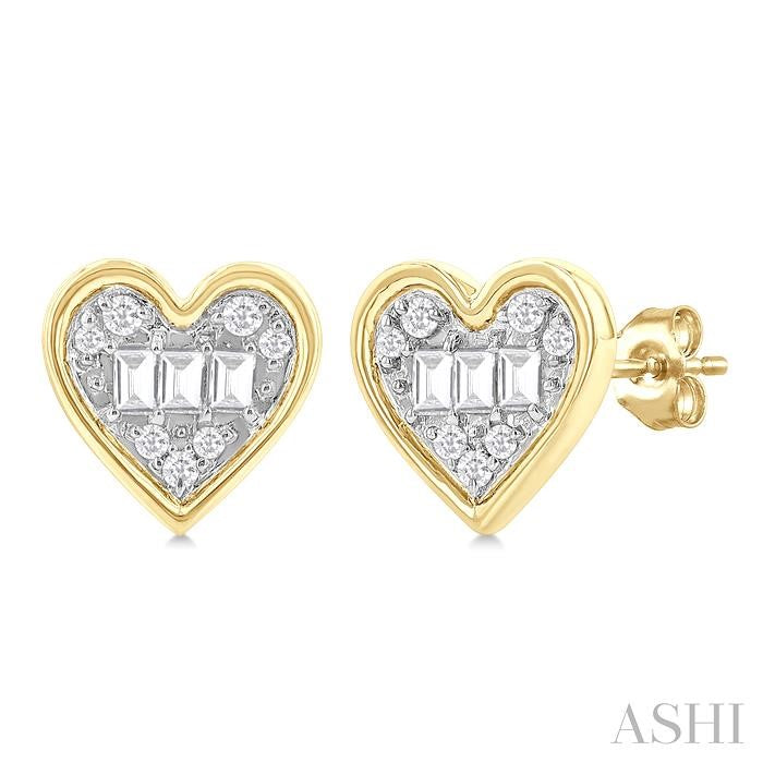 ASHI Heart Shape Bezel Set Petite Fusion Diamond Fashion Earrings 642T7PPTGERYG-HT