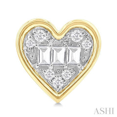 ASHI Heart Shape Bezel Set Petite Fusion Diamond Fashion Earrings 642T7PPTGERYG-HT