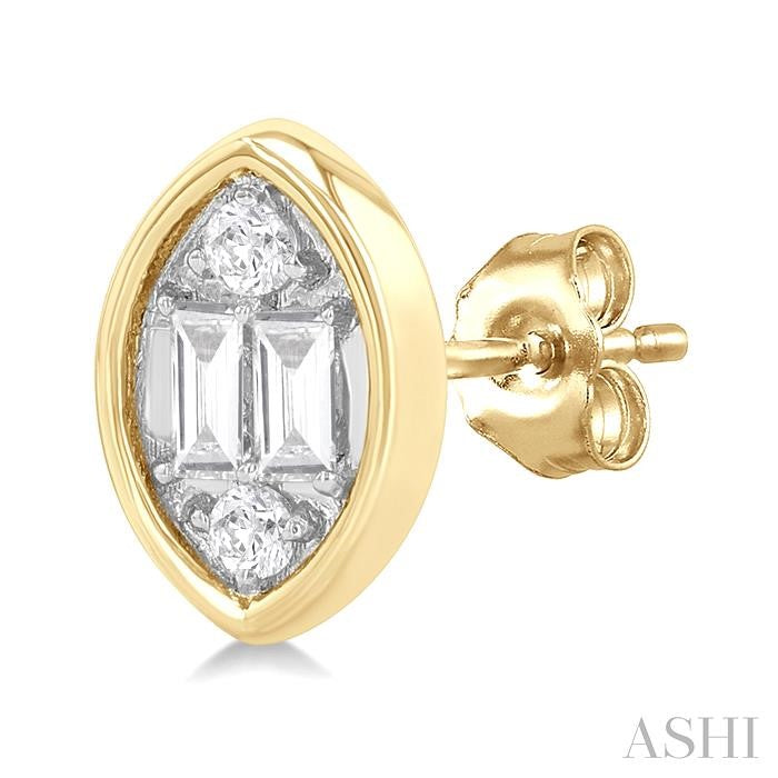 ASHI Marquise Shape Bezel Set Petite Fusion Diamond Fashion Earrings 642T7PPTGERYG-MQ