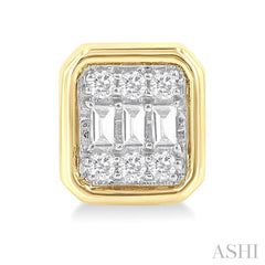 ASHI Emerald Shape Bezel Set Petite Fusion Diamond Fashion Earrings 642T7PPTGERYG-OC