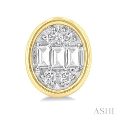 ASHI Oval Shape Bezel Set Petite Fusion Diamond Fashion Earrings 642T7PPTGERYG-OV