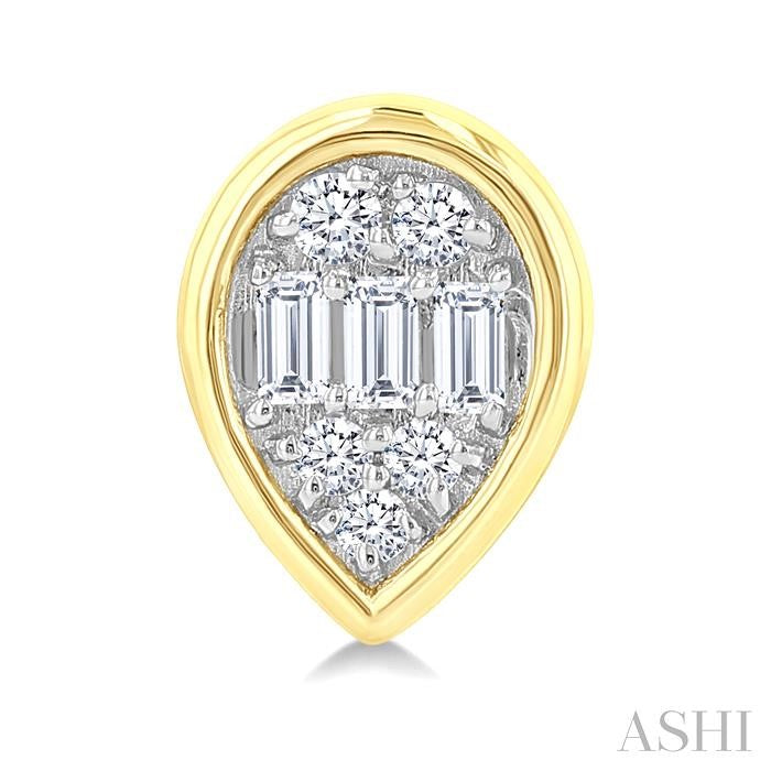 ASHI Pear Shape Bezel Set Petite Fusion Diamond Fashion Earrings 642T7PPTGERYG-PR