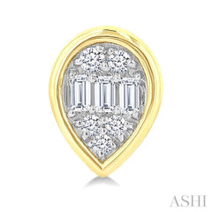 ASHI Pear Shape Bezel Set Petite Fusion Diamond Fashion Earrings 642T7PPTGERYG-PR