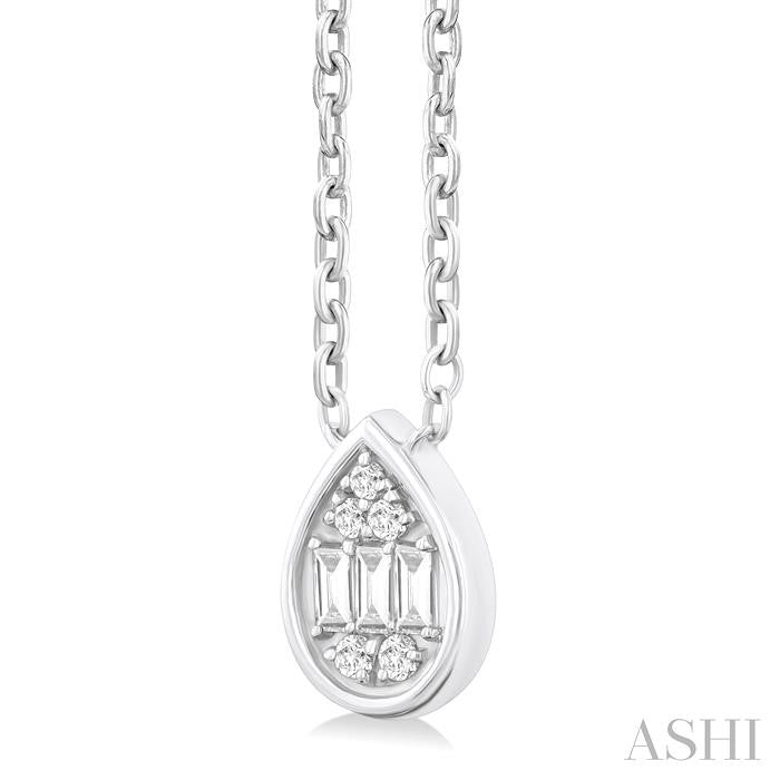 ASHI Pear Shape Bezel Set Petite Fusion Diamond Fashion Pendant 642T8PPTGPDWG-PR