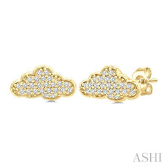 ASHI Cloud Petite Diamond Fashion Earrings 642V8PPTSERYG