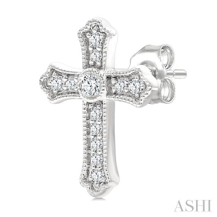 ASHI Cross Petite Diamond Fashion Earrings 642W7PPTGERWG