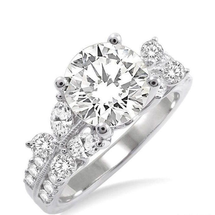 Parkplace Jewelers Round Shape Semi-Mount Diamond Engagement Ring 22861PPFRWG-SM