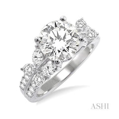 ASHI Round Shape Semi-Mount Diamond Engagement Ring 22861PPFRWG-SM