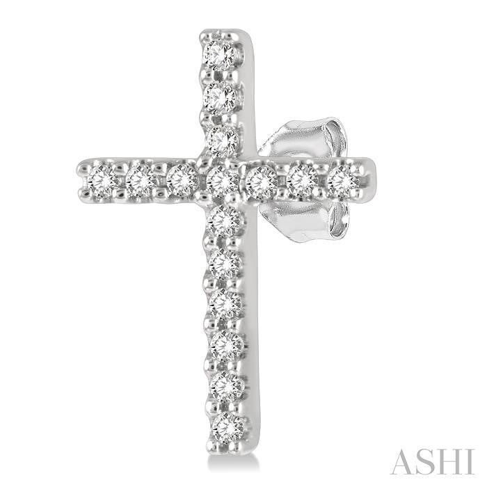 ASHI Cross Petite Diamond Fashion Earrings 643D8PPFSERWG