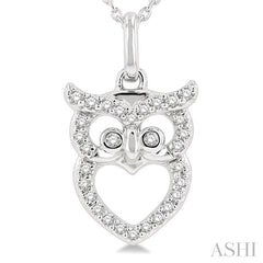 ASHI Owl Petite Diamond Fashion Pendant 643E8PPTSPDWG