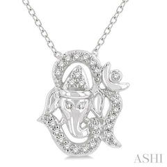 ASHI Om Ganesha' Petite Diamond Fashion Pendant 643F8PPTSPDWG