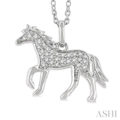 ASHI Horse Petite Diamond Fashion Pendant 643K8PPTSPDWG