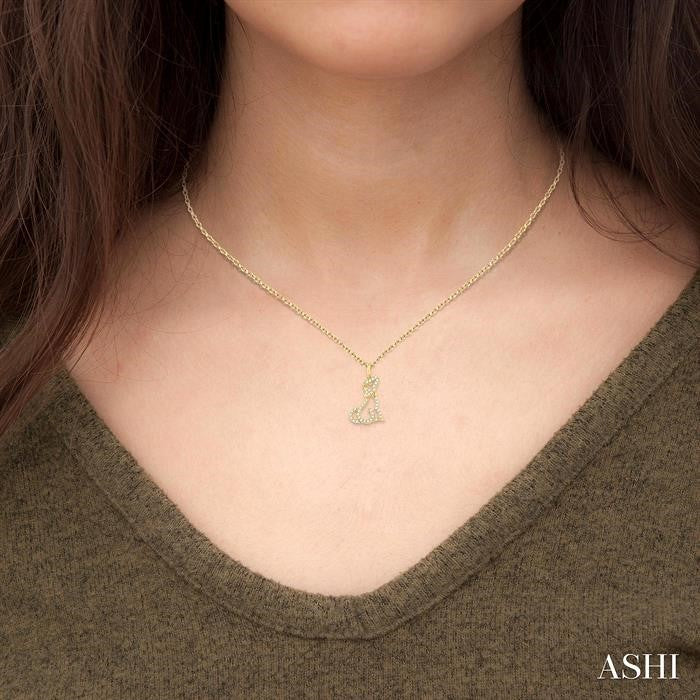 ASHI Dog Petite Diamond Fashion Pendant 643L8PPTSPDYG