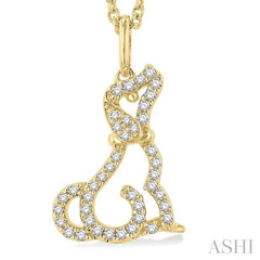 ASHI Dog Petite Diamond Fashion Pendant 643L8PPTSPDYG