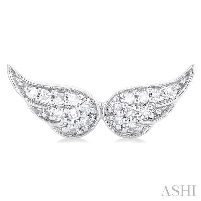 ASHI Angel Wings Petite Diamond Fashion Earrings 643N8PPTSERWG