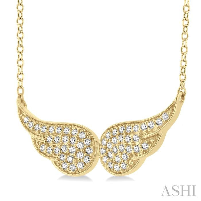 ASHI Angel Wings Petite Diamond Fashion Pendant 643N8PPTSPDYG