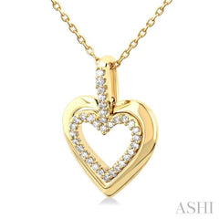 ASHI Heart Shape Petite Diamond Fashion Pendant 643P8PPTSPDYG