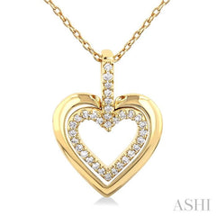 ASHI Heart Shape Petite Diamond Fashion Pendant 643P8PPTSPDYG