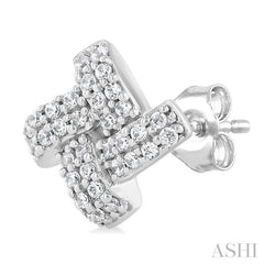 ASHI Knot Petite Diamond Fashion Earrings 643Q7PPTSERWG