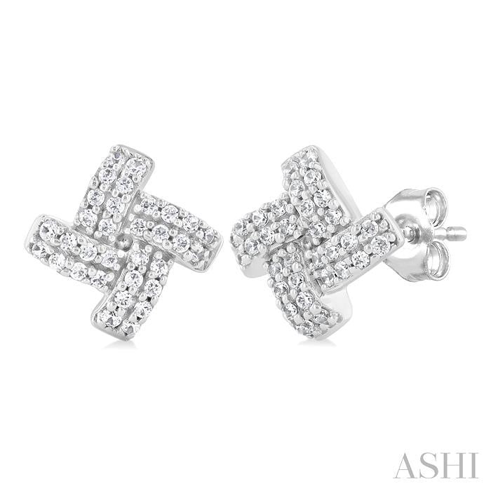 ASHI Knot Petite Diamond Fashion Earrings 643Q7PPTSERWG