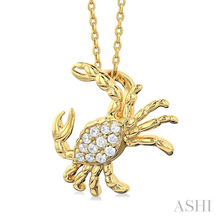 ASHI Crab Petite Diamond Fashion Pendant 643R9PPTSPDYG