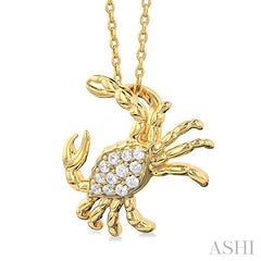 ASHI Crab Petite Diamond Fashion Pendant 643R9PPTSPDYG