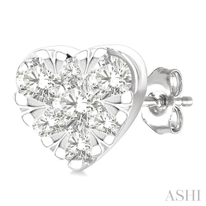 ASHI Heart Shape Lovebright Petite Diamond Fashion Earrings 643T8PPTGERWG-HT