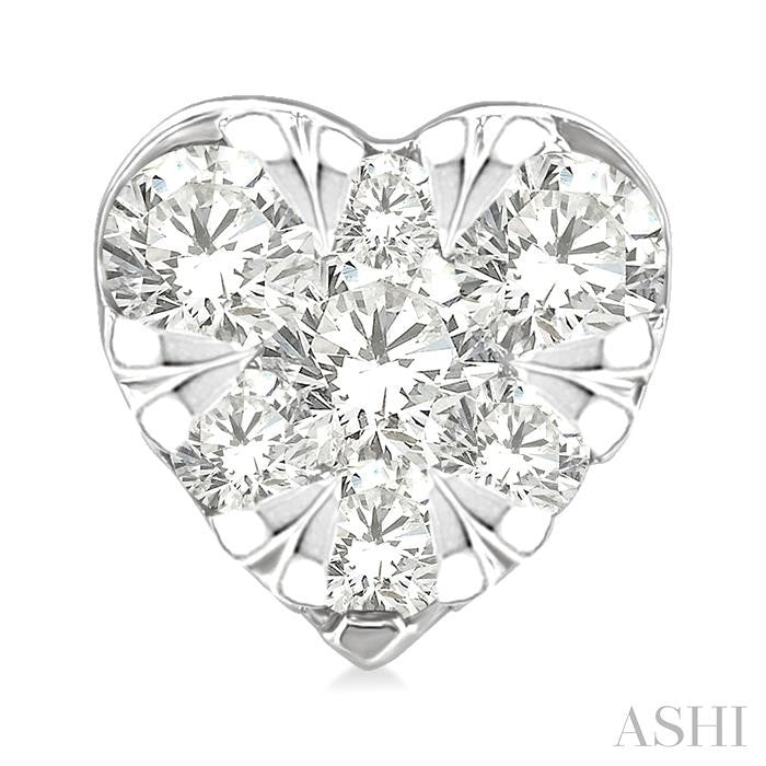 ASHI Heart Shape Lovebright Petite Diamond Fashion Earrings 643T8PPTGERWG-HT