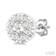 ASHI Round Shape Lovebright Petite Diamond Fashion Earrings 643T8PPTGERWG-RD