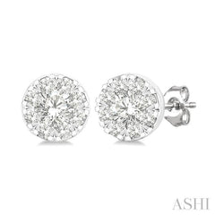 ASHI Round Shape Lovebright Petite Diamond Fashion Earrings 643T8PPTGERWG-RD