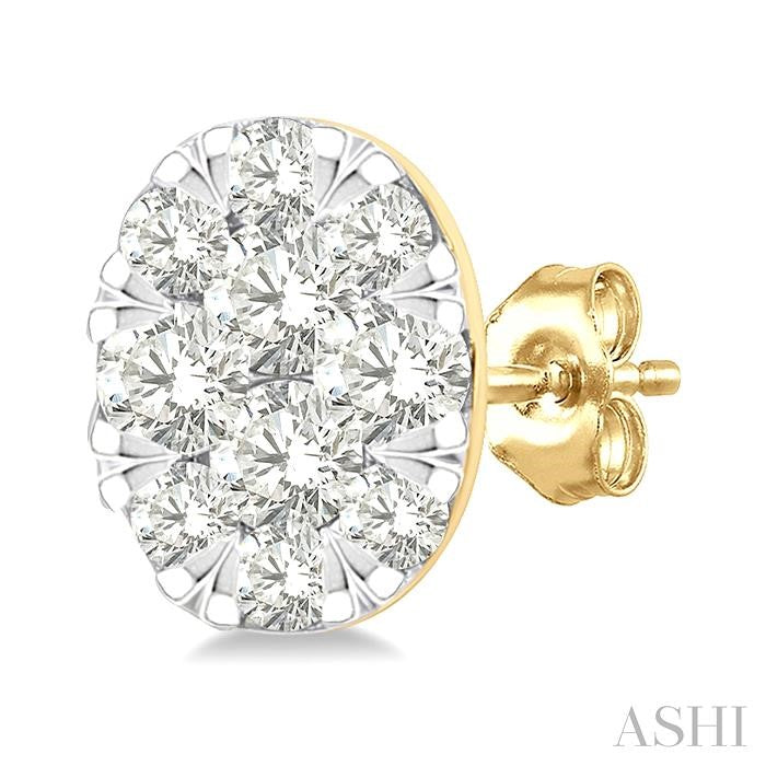 ASHI Oval Shape Lovebright Petite Diamond Fashion Earrings 643T8PPTGERYG-OV