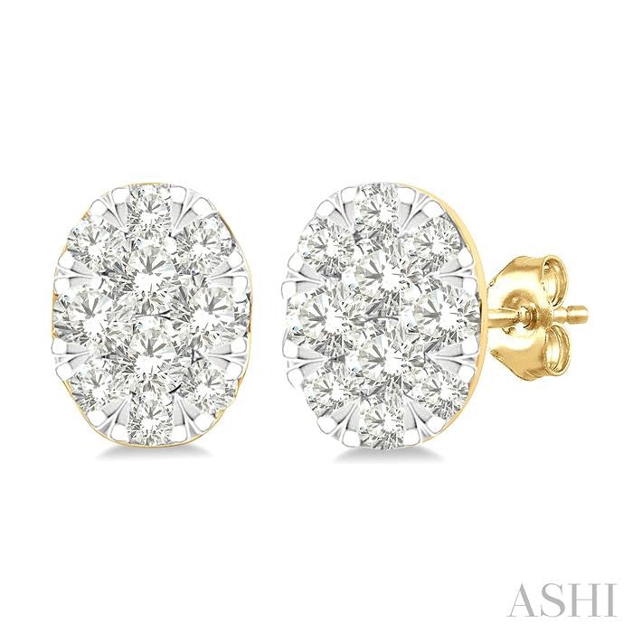 ASHI Oval Shape Lovebright Petite Diamond Fashion Earrings 643T8PPTGERYG-OV