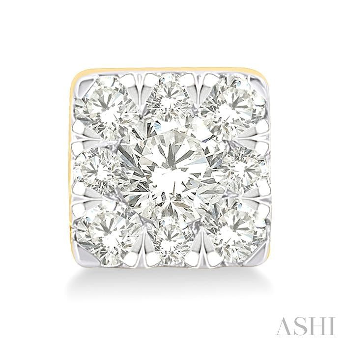 ASHI Princess Shape Lovebright Petite Diamond Fashion Earrings 643T8PPTGERYG-SQ
